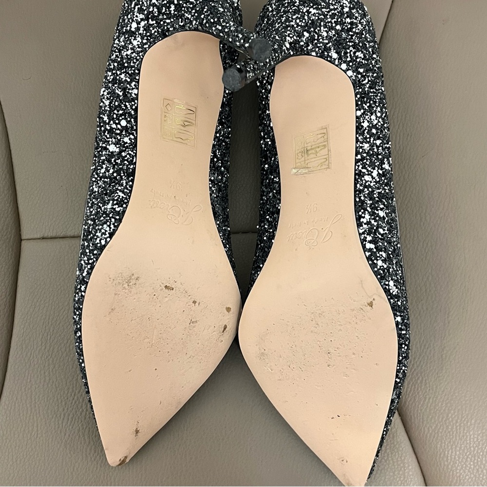J. Crew Elsie Pumps in Gunmetal Glitter Formal Party Heels Size 9.5 - Picture 11 of 12